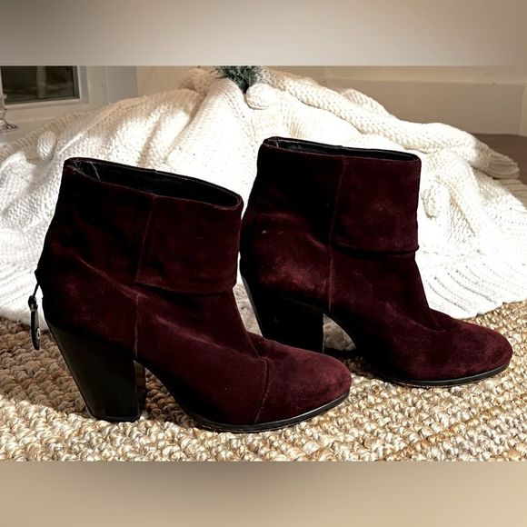 rag & bone Shoes - COPY - Rag & Bone Burgundy Suede Newbury
High Heel Ankle Boots